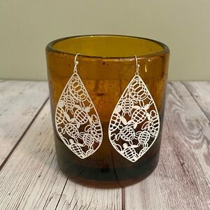 Silver Teardrop Sea Turtle Earrings